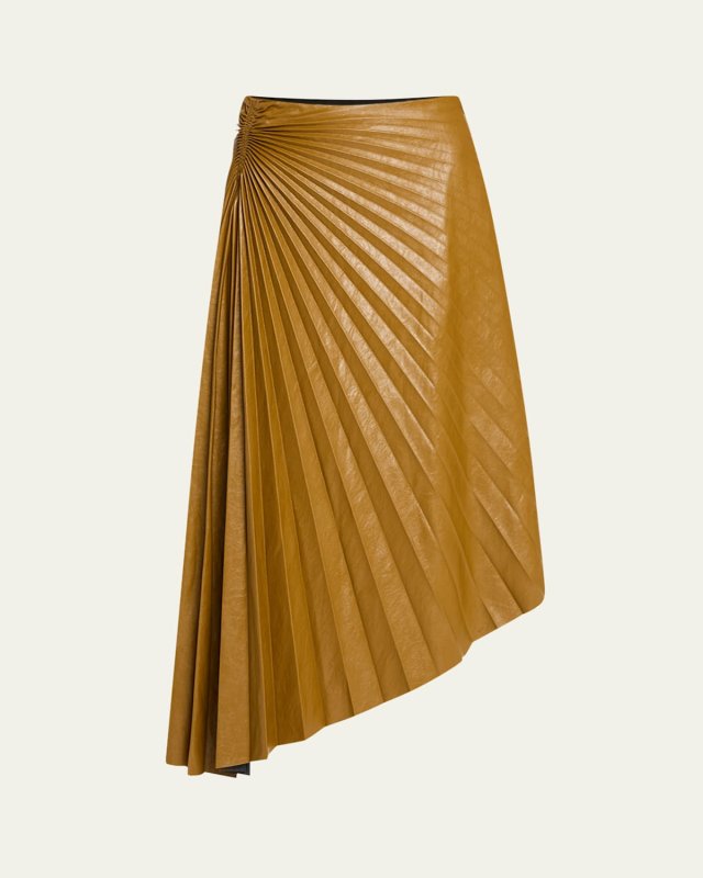 Tracy Pleated High-Low Midi Skirt